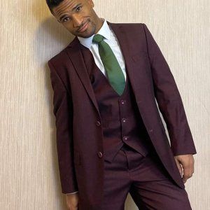 Bocaccio Burgundy 3 Piece Suit